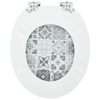 Zachte sluit toiletbril Blauw en Wit Porselein 44 x 38 cm 8