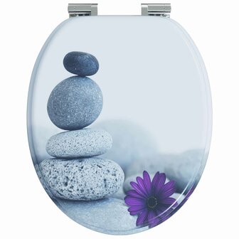 Zachte sluit toiletbril Grijs 44 x 38 cm MDF-plaat 4