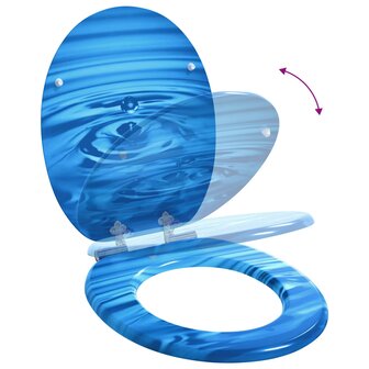 Zachte sluit toiletbril Blauwe Druppel 44 x 38 cm MDF-plaat 9