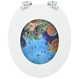 Zachte sluit toiletbril Diep Zee Blauw 44 x 38 cm MDF-plaat 8
