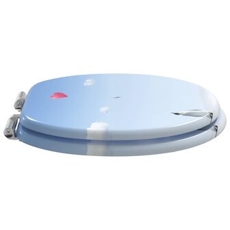 Zachte sluit toiletbril Blauw 44 x 38 cm MDF-plaat 3