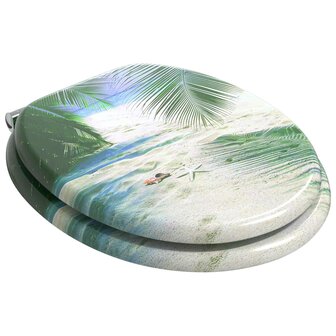 Zachte sluit toiletbril Groen 44 x 38 cm MDF-plaat 2