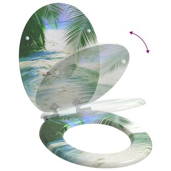 Zachte sluit toiletbril Groen 44 x 38 cm MDF-plaat 9