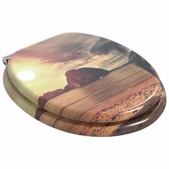 Zachte sluit toiletbril Oranje 44 x 38 cm MDF-plaat 2