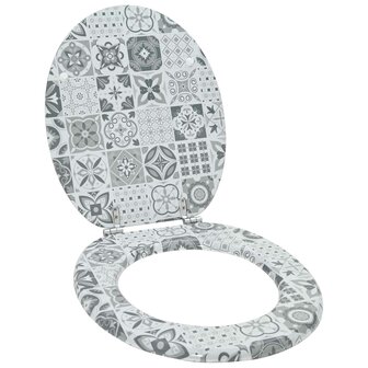 Zachte sluit toiletbril Grijs 44 x 38 cm MDF-plaat 1