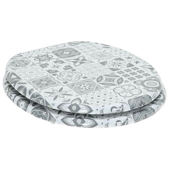 Zachte sluit toiletbril Grijs 44 x 38 cm MDF-plaat 2