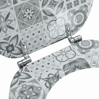 Zachte sluit toiletbril Grijs 44 x 38 cm MDF-plaat 5