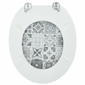 Zachte sluit toiletbril Grijs 44 x 38 cm MDF-plaat 8