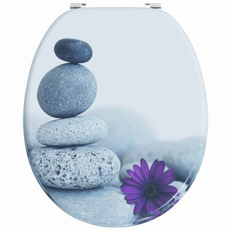 Zachte sluit toiletbril Grijs 44 x 38 cm MDF-plaat 4