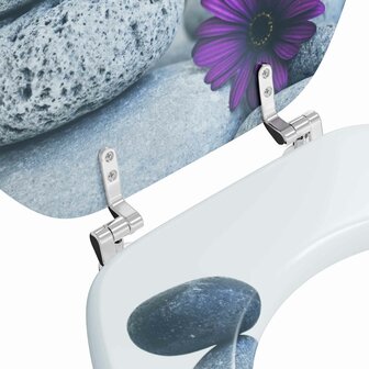 Zachte sluit toiletbril Grijs 44 x 38 cm MDF-plaat 5