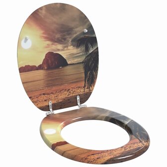 Zachte sluit toiletbril Oranje 44 x 38 cm MDF-plaat 1