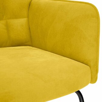 Schommelstoel met krukje geel fluweel 8