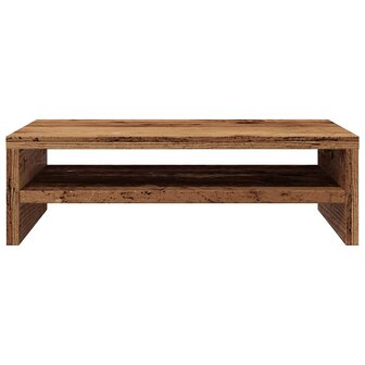 Monitorstandaard 42x24x13 cm bewerkt hout oud houtkleurig 5