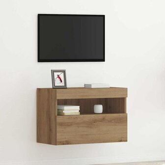 TV Wandkast artisanaal eikenkleurig 60 x 30 x 40 cm 1