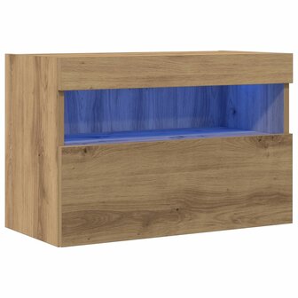 TV Wandkast artisanaal eikenkleurig 60 x 30 x 40 cm 2