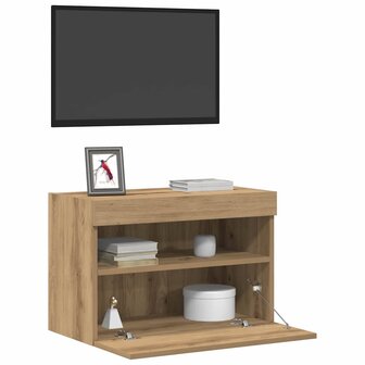 TV Wandkast artisanaal eikenkleurig 60 x 30 x 40 cm 3