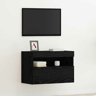 TV Wandkast Zwart eiken 60 x 30 x 40 cm Bewerkt hout 1