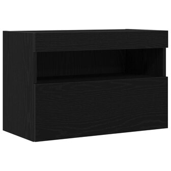TV Wandkast Zwart eiken 60 x 30 x 40 cm Bewerkt hout 8