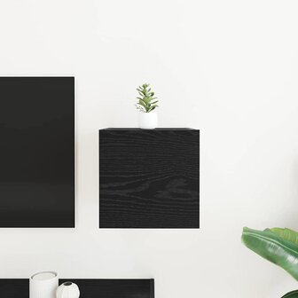 TV-kast Zwart Eiken 30,5 x 30 x 30 cm Bewerkt hout 4