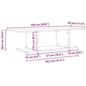 Tv-meubelset Zwart 103 x 30 x 26,5 cm Bewerkt hout 7