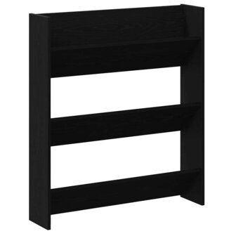 Schoenenkast met plank Zwart Eiken 80 x 18 x 90 cm Bewerkt hout 2