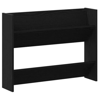 Schoenenkast met plank Zwart Eiken 85 x 18 x 90 cm Bewerkt hout 2