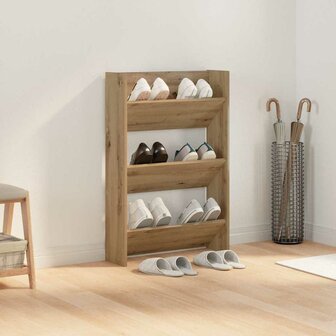 Schoenenkast Artisan Eiken 60 x 18 x 90 cm Bewerkt hout 4