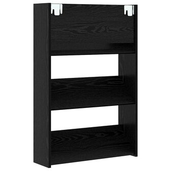 Schoenenkast met plank Zwart Eiken 60 x 18 x 90 cm Bewerkt hout 7