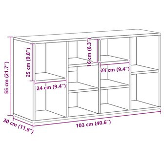 Schoenenbank 103x30x55 cm bewerkt hout wit 7