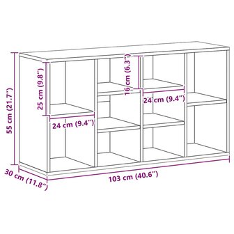 Schoenenbank 103x30x55 cm bewerkt hout gerookt eikenkleurig 8