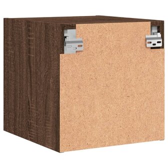 Nachtkastje met glazen deur 35x37x35 cm bruin eikenkleur 9