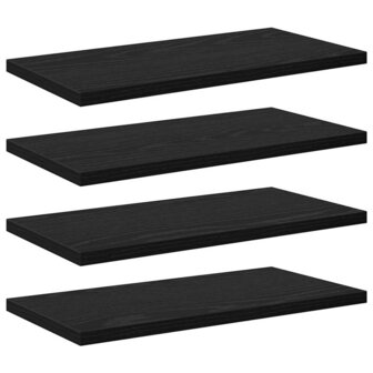 Boekenplank Bord 4 pcs Zwart 40 x 20 x 1,5 cm Bewerkt hout 2
