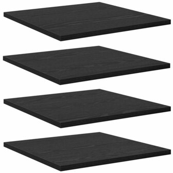 Boekenplank Bord 4 pcs Zwart 40 x 40 x 1,5 cm Bewerkt hout 2