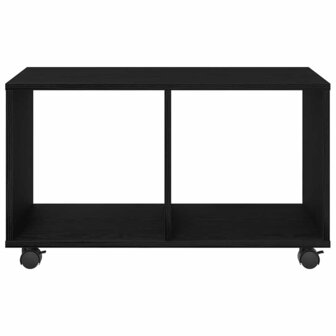 Bijzettafel met wiel Zwart Eiken 72 x 33 x 42,5 cm Bewerkt hout 4