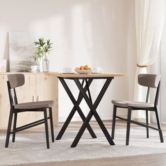 Eettafel X-frame 70x70x75,5 cm massief grenenhout en staal 3