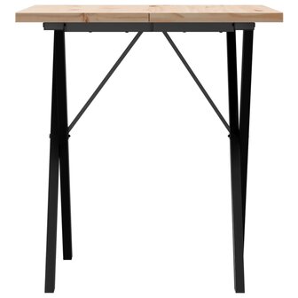 Eettafel X-frame 70x70x75,5 cm massief grenenhout en staal 4