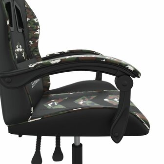 Gamestoel draaibaar kunstleer zwart en camouflage 7