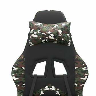 Gamestoel draaibaar kunstleer zwart en camouflage 8