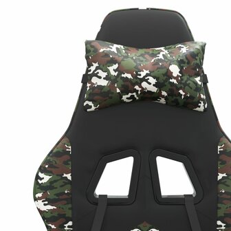 Gamestoel draaibaar kunstleer zwart en camouflage 9