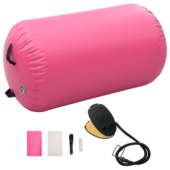 Gymnastiekrol met pomp opblaasbaar 100x60 cm PVC roze 1