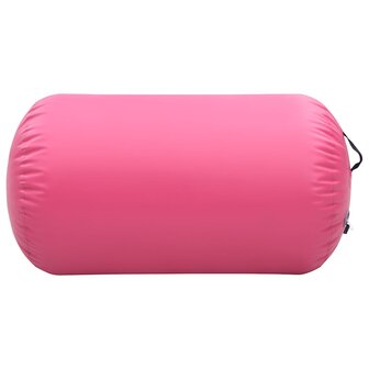 Gymnastiekrol met pomp opblaasbaar 100x60 cm PVC roze 2