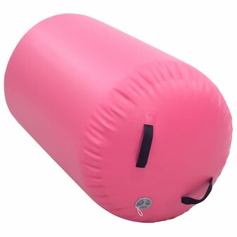 Gymnastiekrol met pomp opblaasbaar 100x60 cm PVC roze 3