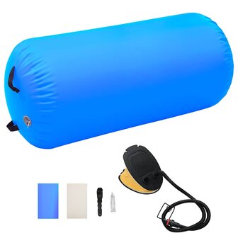 Gymnastiekrol met pomp opblaasbaar 120x75 cm PVC blauw 1