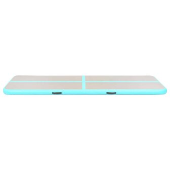 Gymnastiekmat met pomp opblaasbaar 300x100x10 cm PVC groen 5