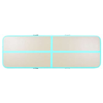 Gymnastiekmat met pomp opblaasbaar 300x100x10 cm PVC groen 7
