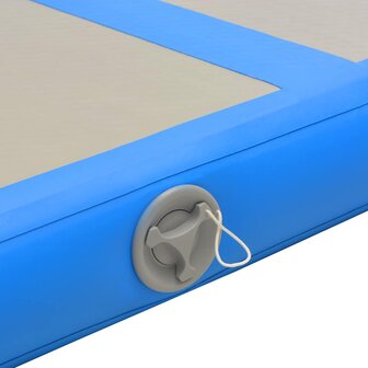 Gymnastiekmat met pomp opblaasbaar 500x100x10 cm PVC blauw 9