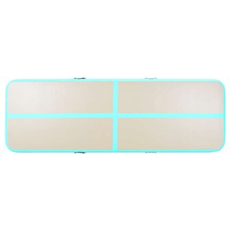 Gymnastiekmat met pomp opblaasbaar 800x100x10 cm PVC groen 7