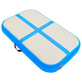 Gymnastiekmat met pomp opblaasbaar 60x100x10 cm PVC blauw 3