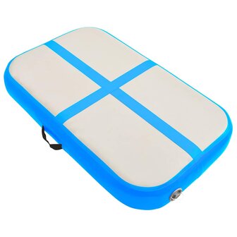Gymnastiekmat met pomp opblaasbaar 60x100x20 cm PVC blauw 2