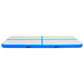 Gymnastiekmat met pomp opblaasbaar 300x100x15 cm PVC blauw 3